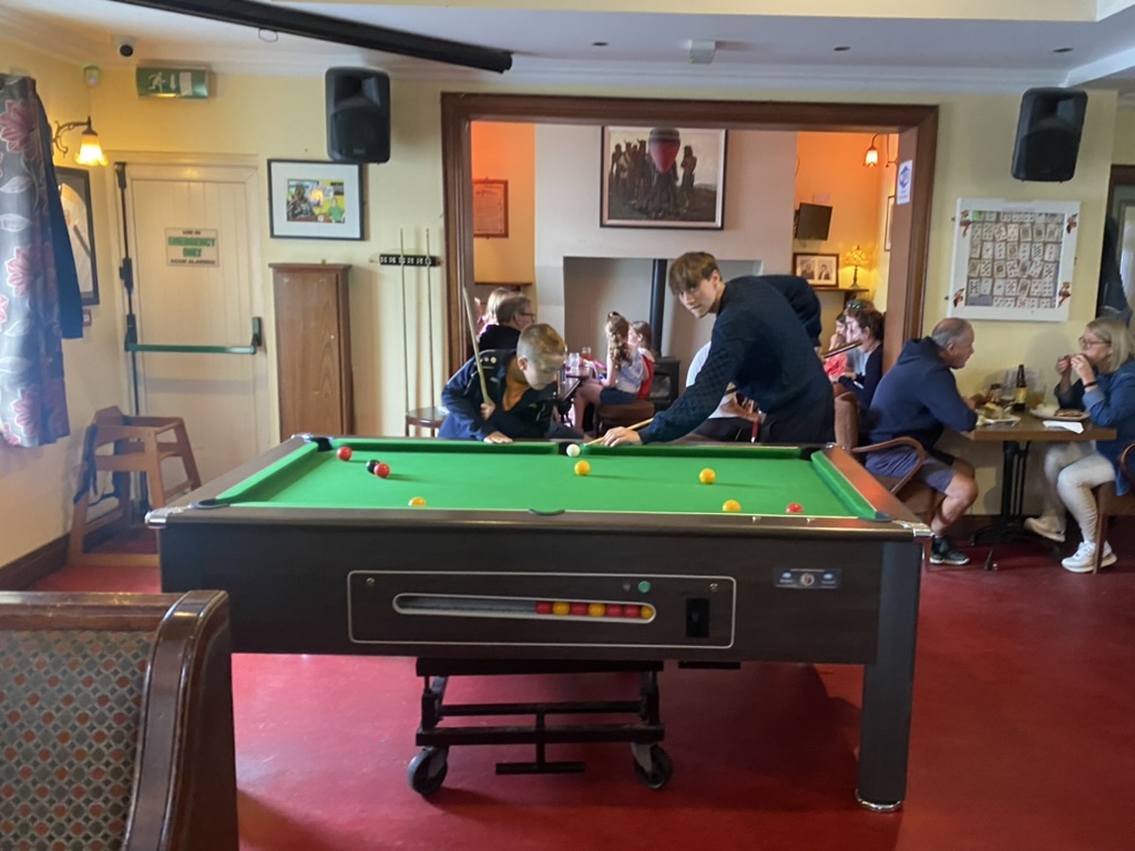 Ronan beim Billardspielen